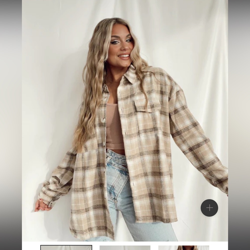Beige shacket